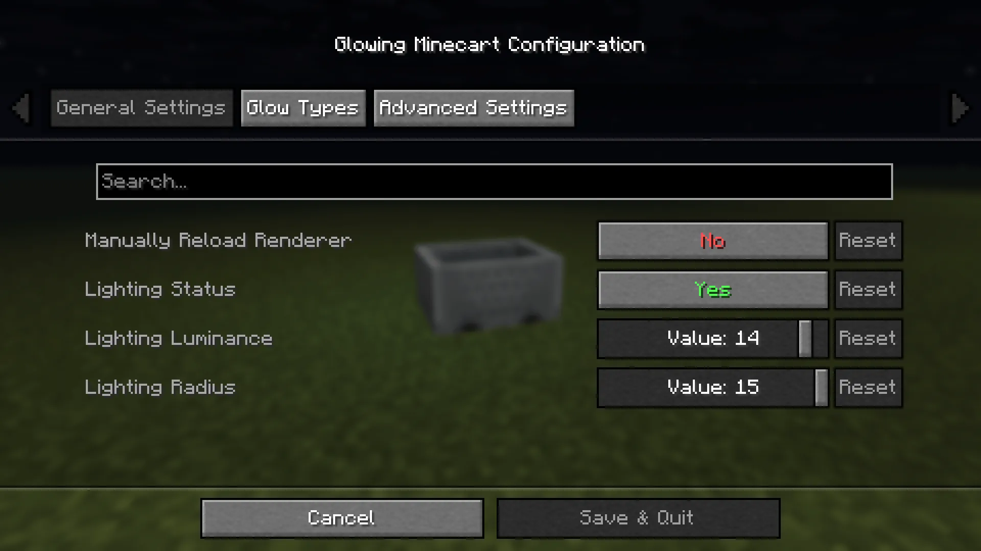 Glowing Minecart, Моды, Minecraft
