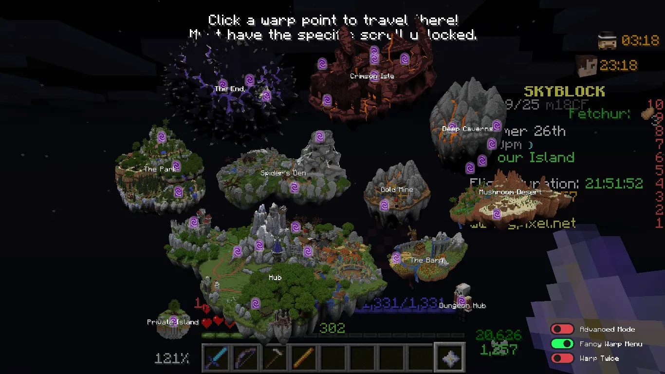 Hypixel Skyblock Client — скриншот 1 (Модпаки, Minecraft)