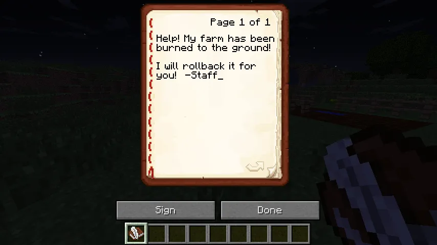 Book Ticket — скриншот 1 (Плагины, Minecraft)