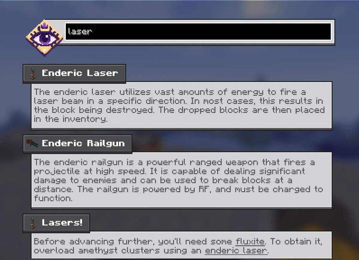 Oracle Index, Моды, Minecraft