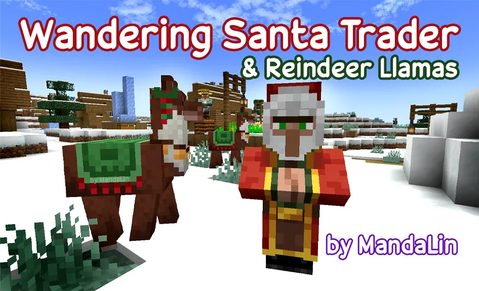 Wandering Santa Trader & Reindeer Llamas — скриншот 3 (Текстуры, Minecraft)