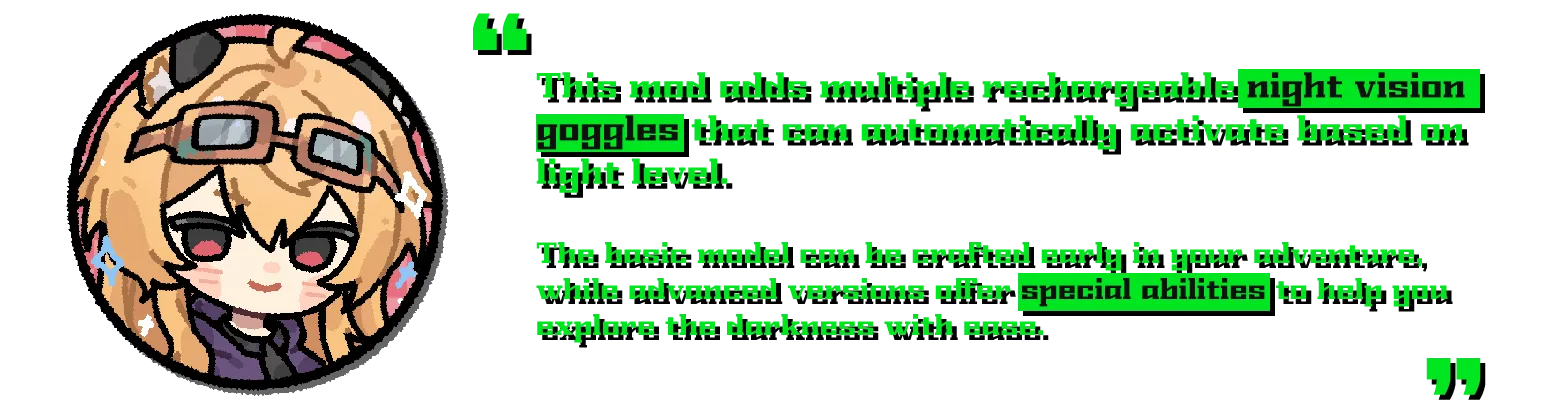 Calypso's Night Vision Goggles — скриншот 2 (Моды, Minecraft)