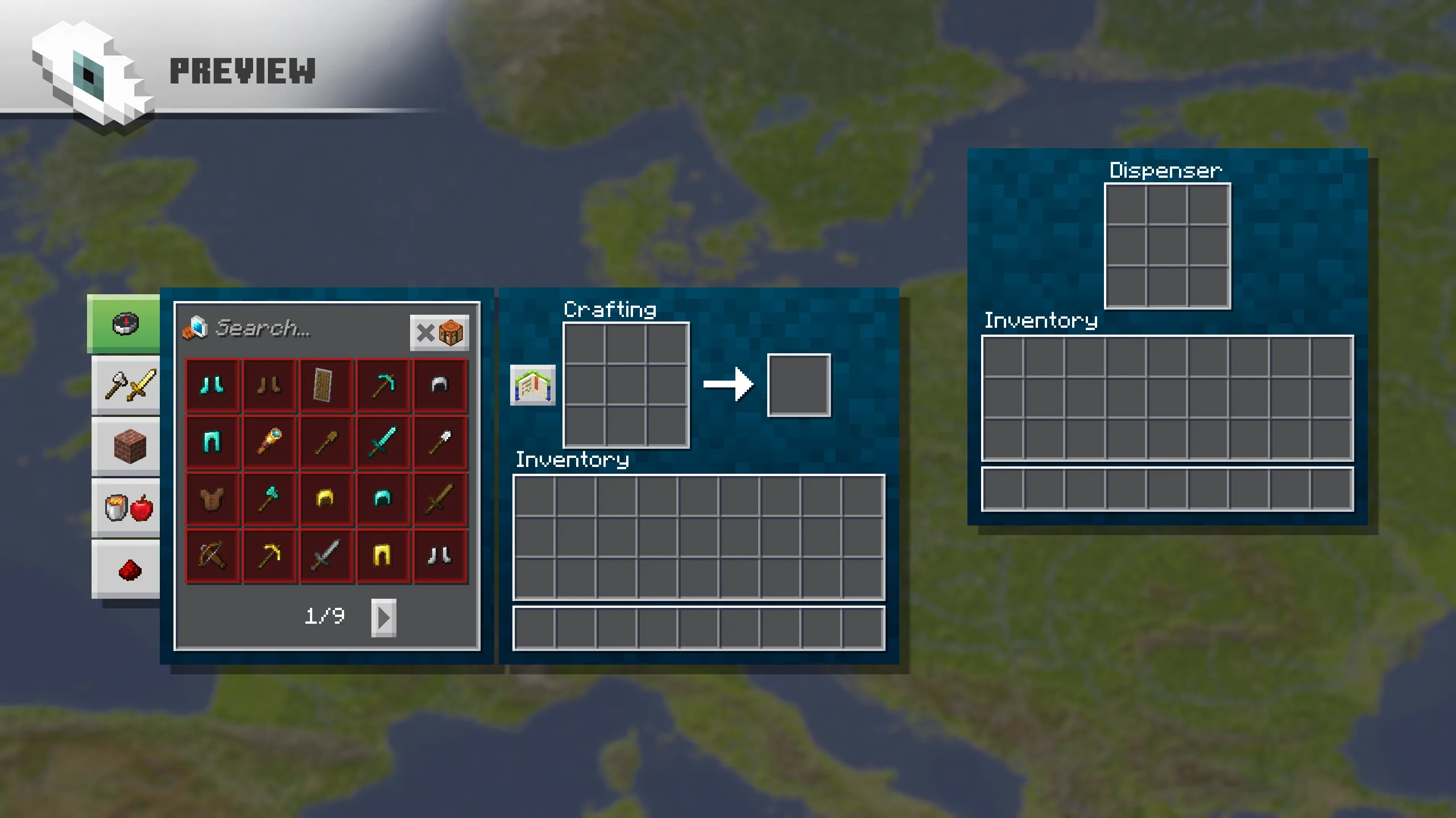 Earth GUI, Текстуры, Minecraft