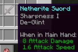 De-Glint My Items! — скриншот 1 (Моды, Minecraft)