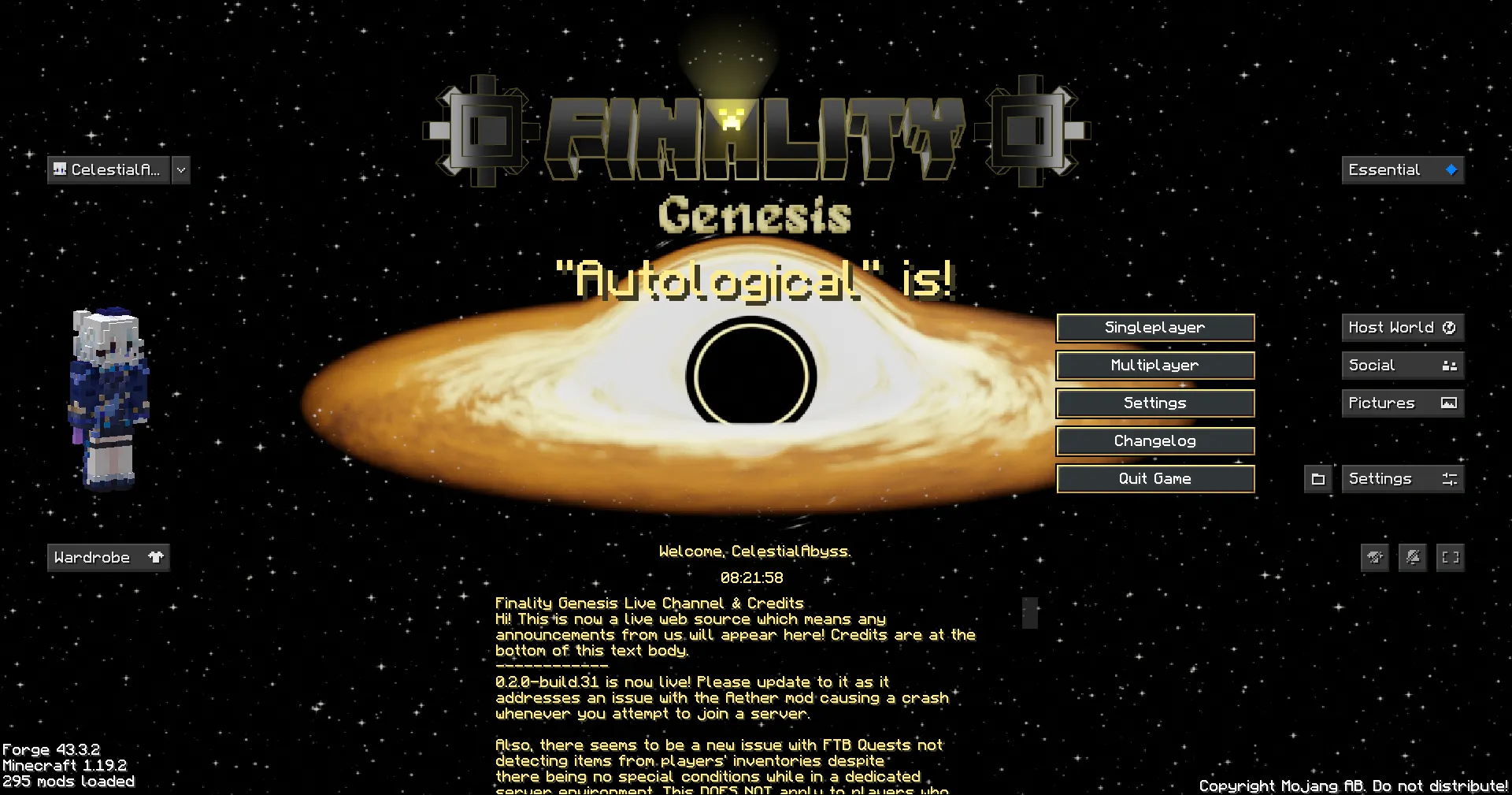 Finality Genesis, Модпаки, Minecraft