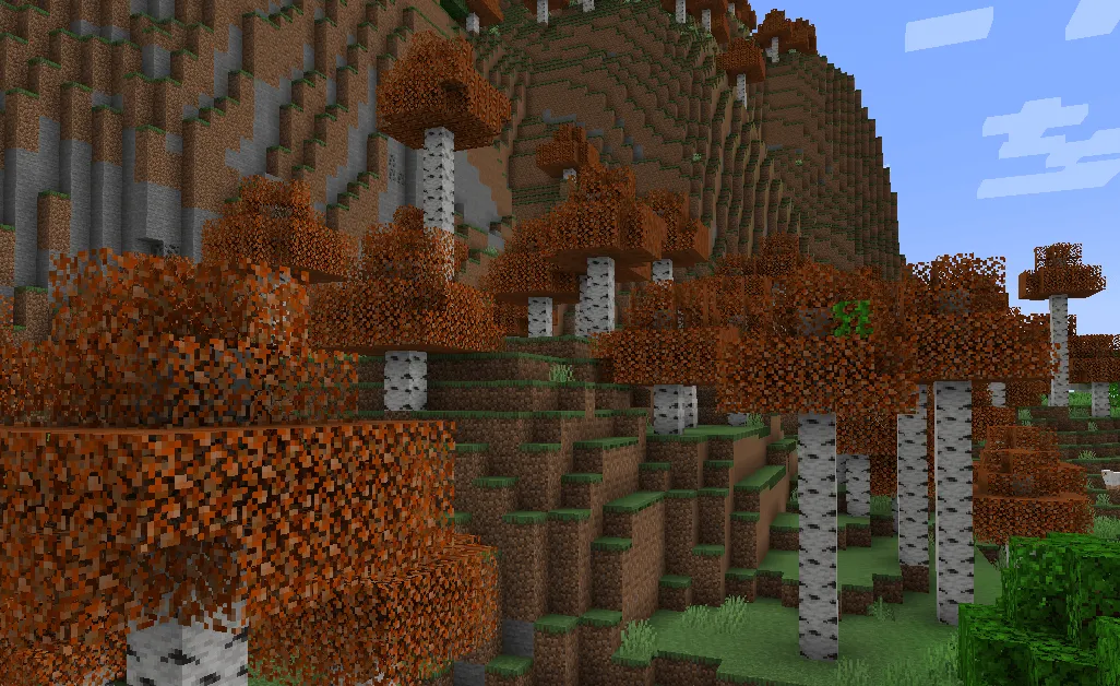 Autumn Birch  + Bushy  — скриншот 1 (Текстуры, Minecraft)