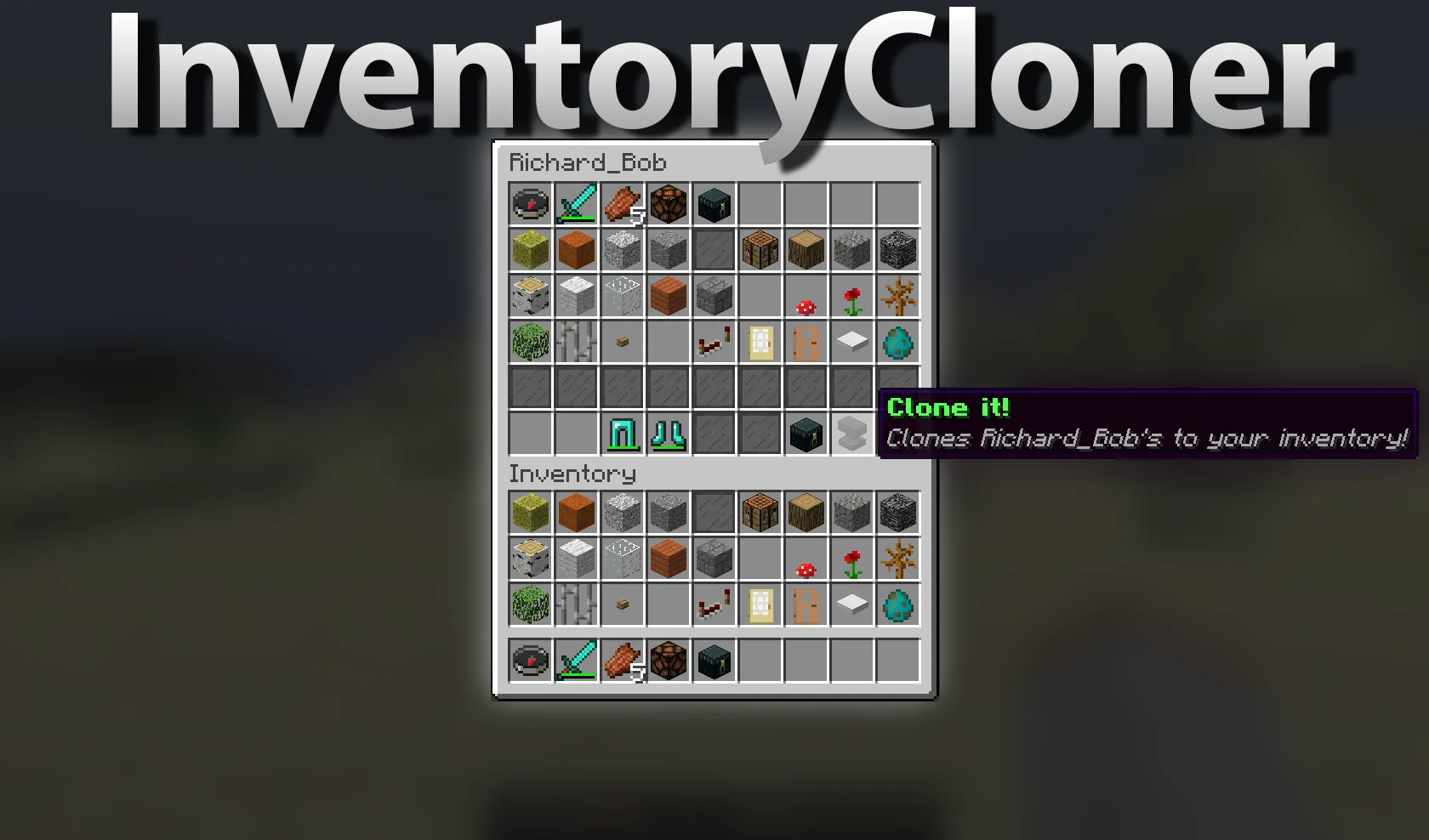 InventoryCloner — скриншот 1 (Плагины, Minecraft)