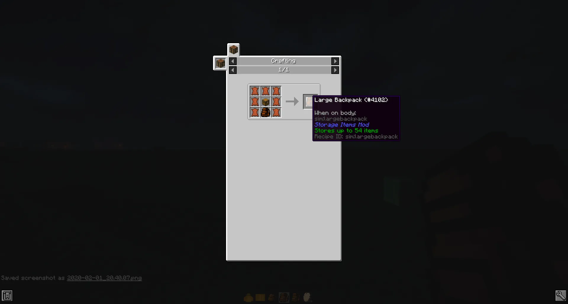 Storage Items Mod, Моды, Minecraft