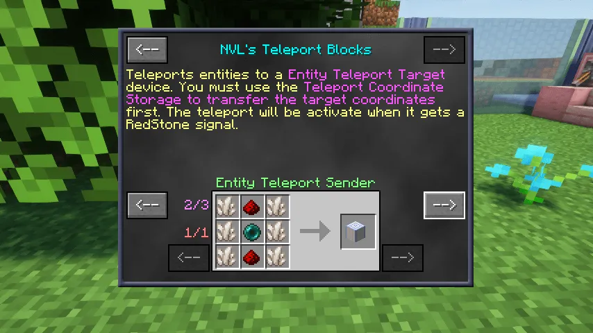 NVL's Teleport Blocks — скриншот 3 (Моды, Minecraft)