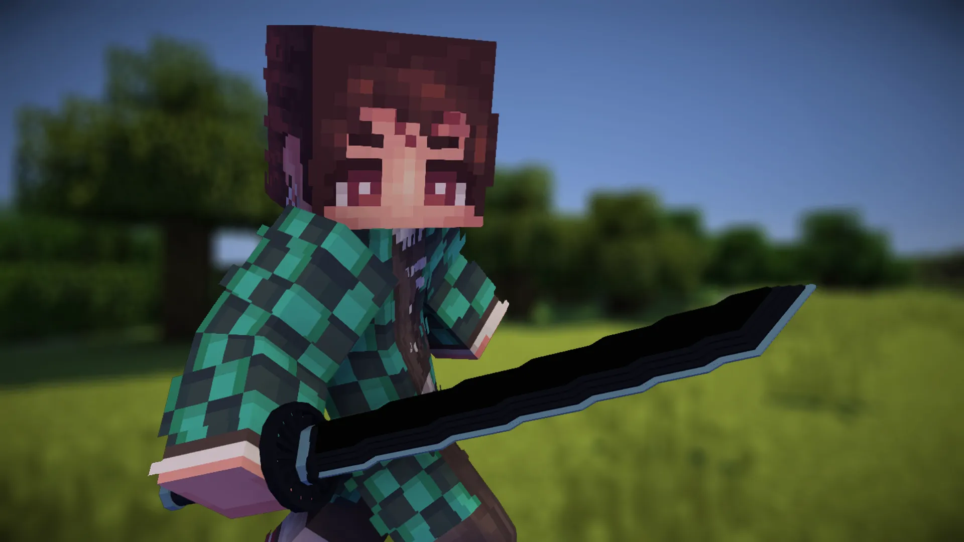 Tanjiro katana from anime Demon slayer — скриншот 1 (Текстуры, Minecraft)