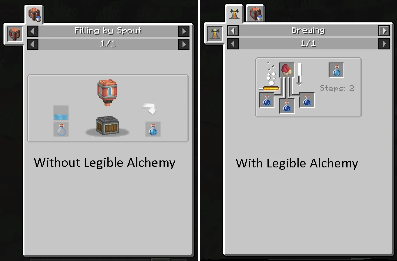 Legible Alchemy, Моды, Minecraft