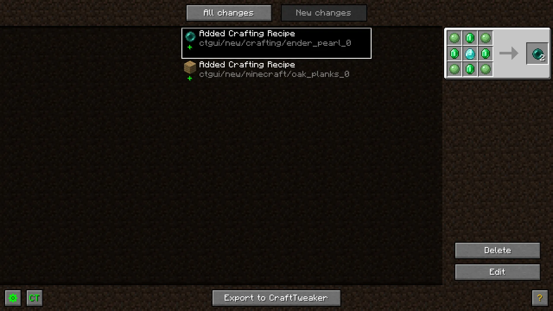 CraftTweaker GUI, Моды, Minecraft