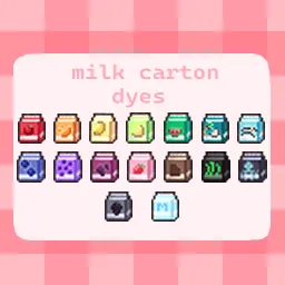 Milk Carton Dyes, Текстуры, Minecraft
