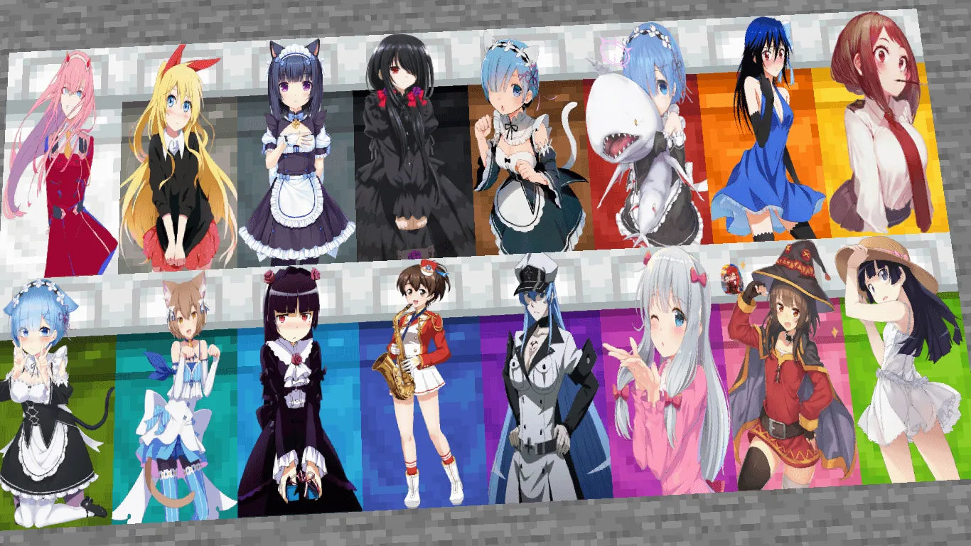 anime waifu Beds #2 — скриншот 1 (Текстуры, Minecraft)