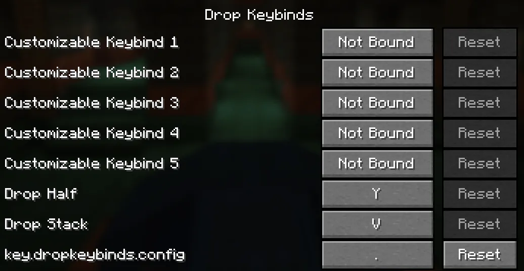Drop Keybinds — скриншот 1 (Моды, Minecraft)