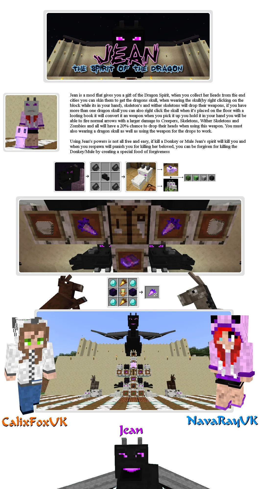 Jean, Моды, Minecraft
