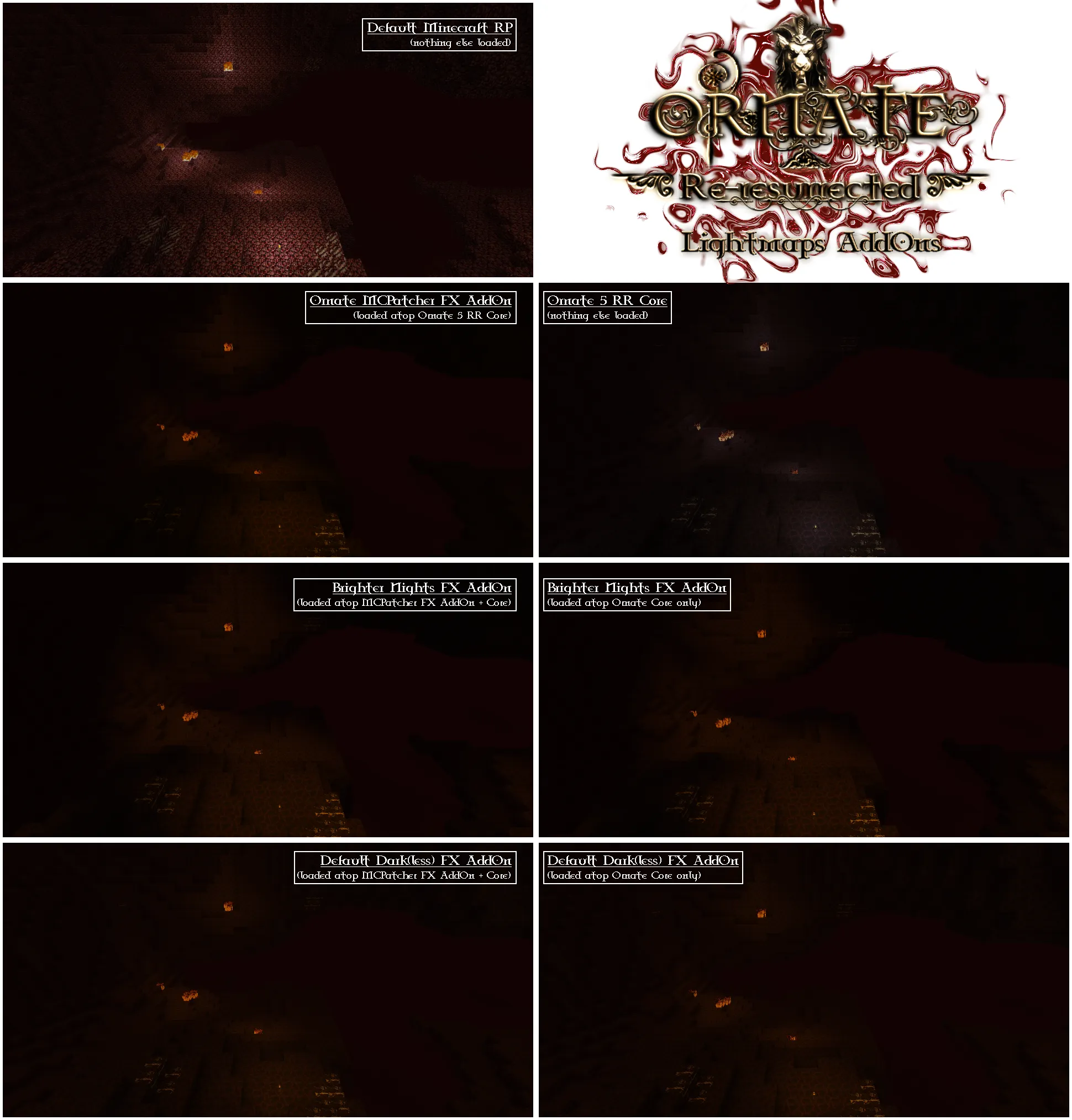 Ornate 5 Re-resurrected - FX - Default dark(less) AddOn, Текстуры, Minecraft