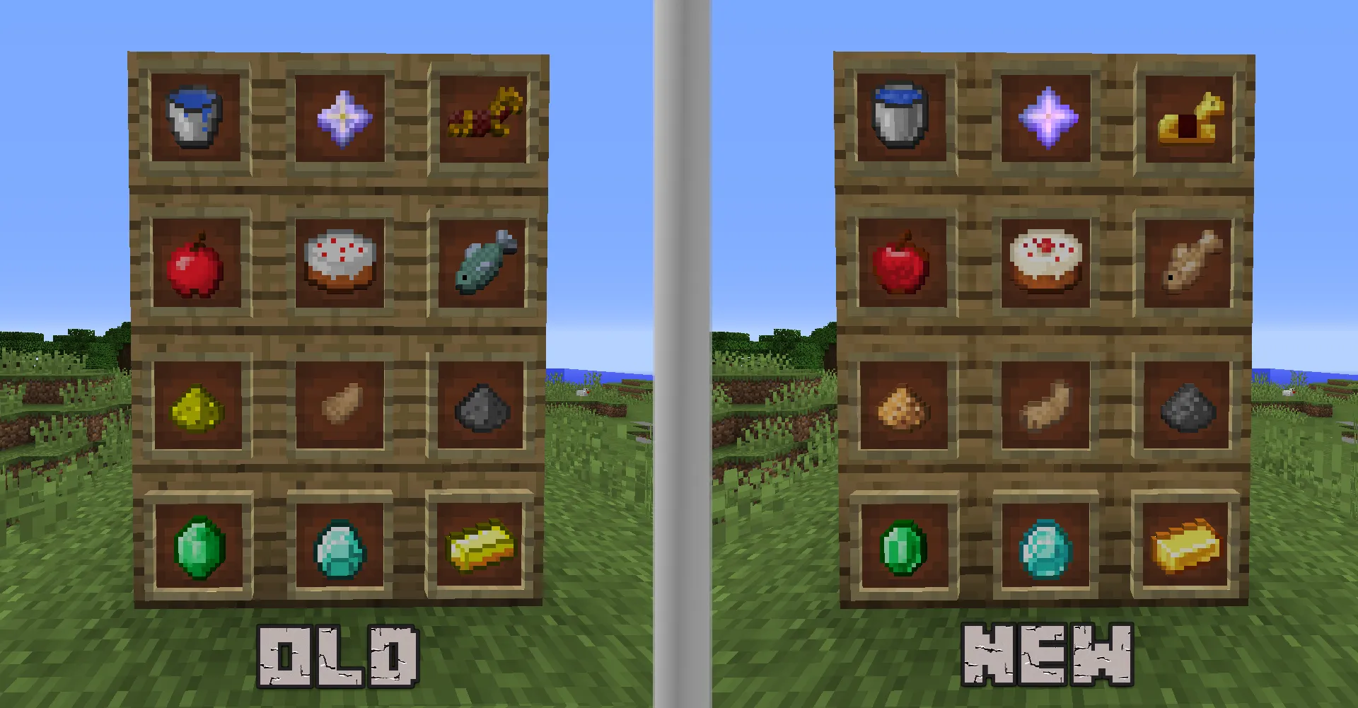 New Default Textures in older Versions + Better Beds, Iron Bars, Glass Pane, Rain Sounds, and more... — скриншот 9 (Текстуры, Minecraft)