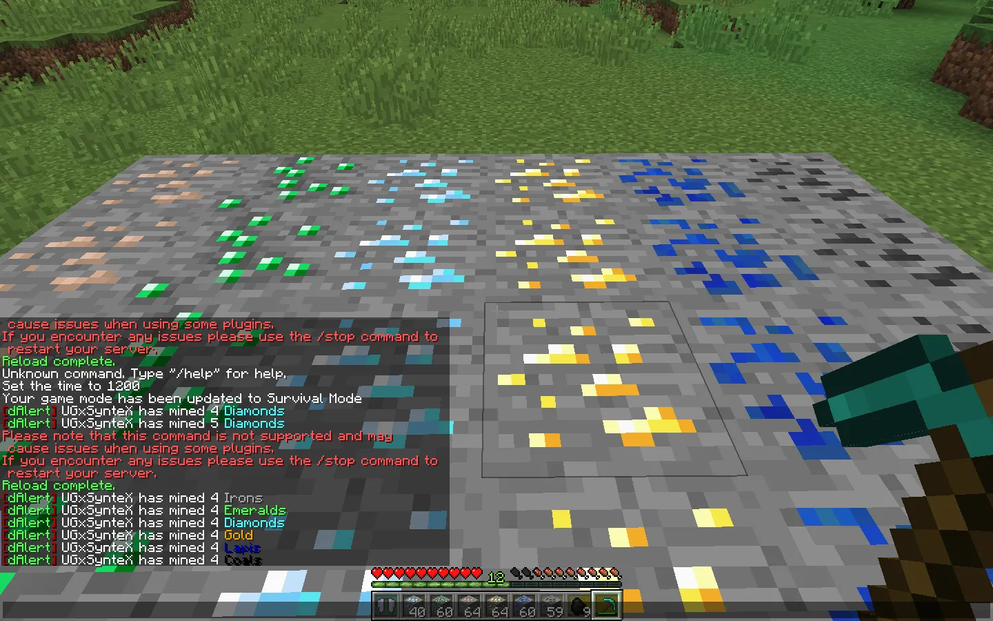 Ore alerter — скриншот 2 (Плагины, Minecraft)
