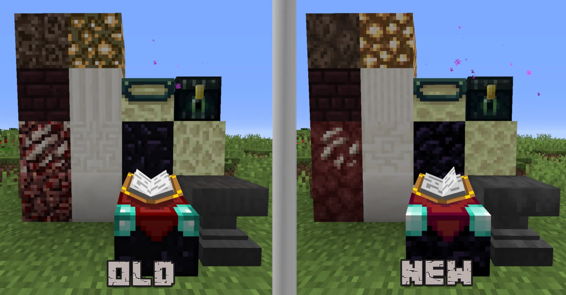 New Default Textures in older Versions + Better Beds, Iron Bars, Glass Pane, Rain Sounds, and more... — скриншот 6 (Текстуры, Minecraft)