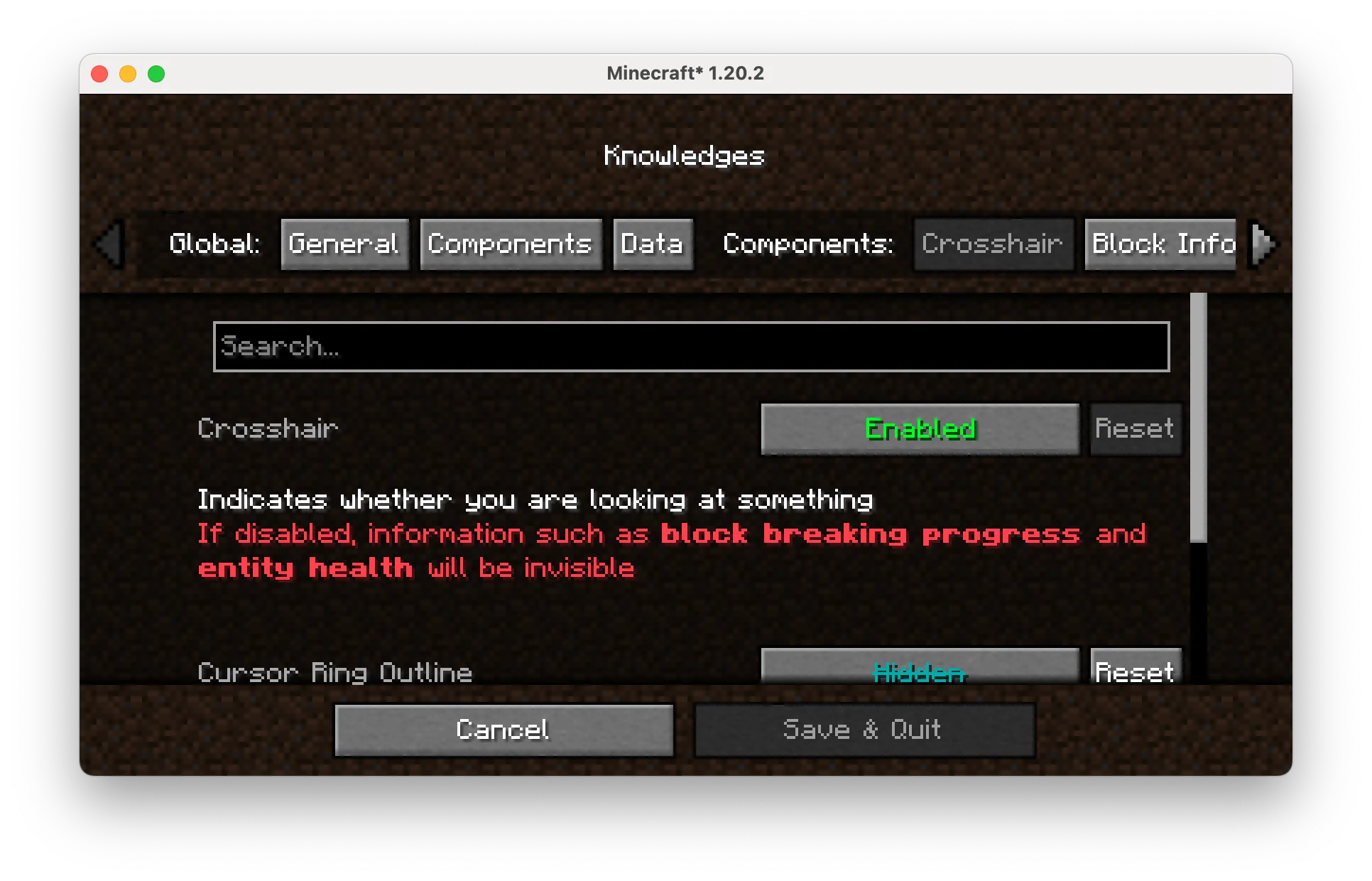 Knowledges, Моды, Minecraft