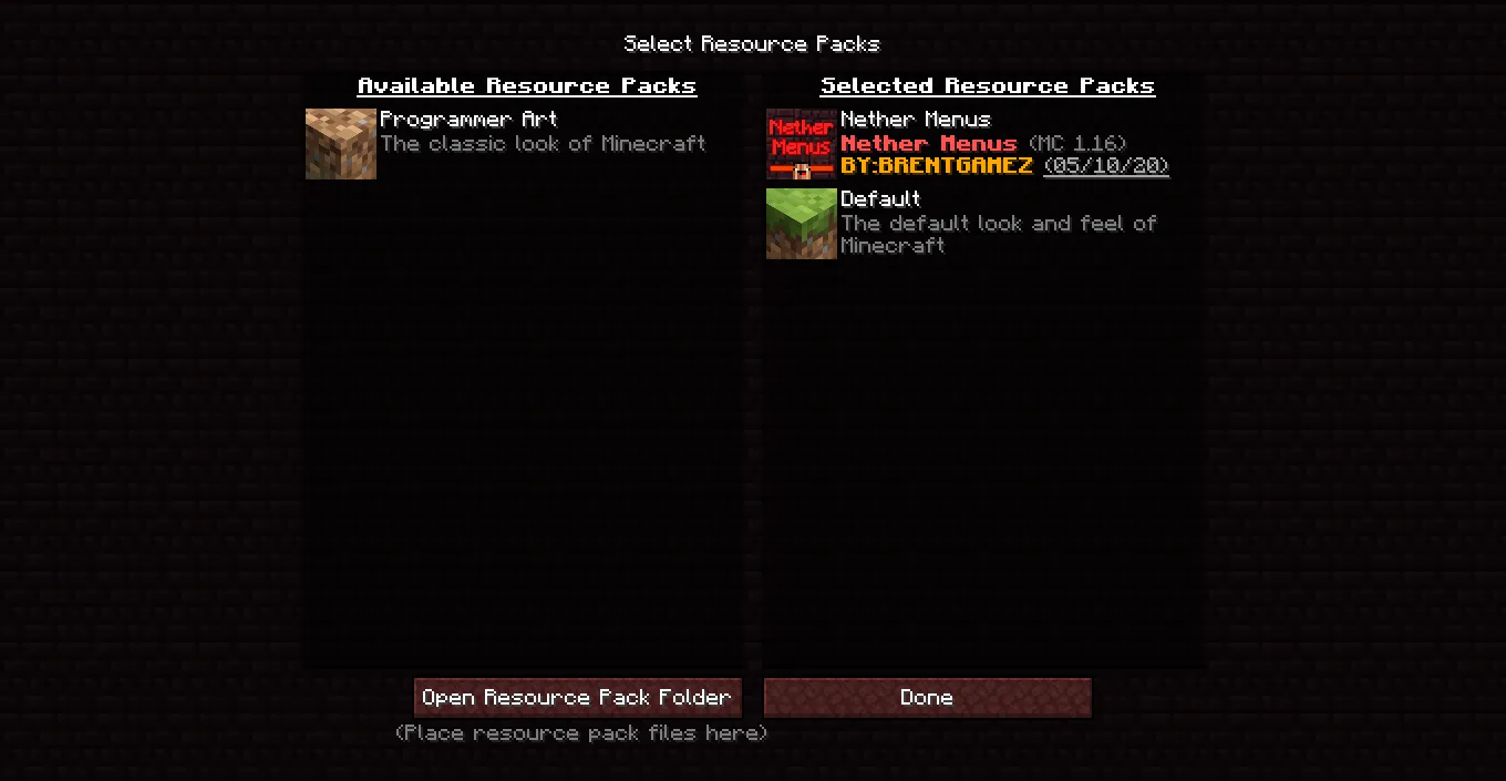 Nether Menus Pack — скриншот 6 (Текстуры, Minecraft)