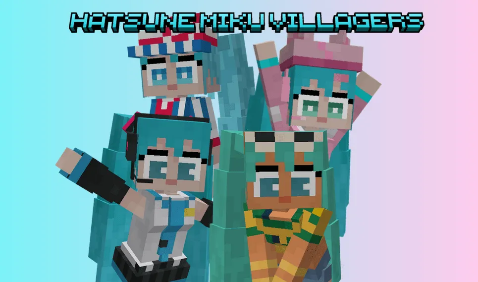 Hatsune Miku Villagers — скриншот 1 (Текстуры, Minecraft)