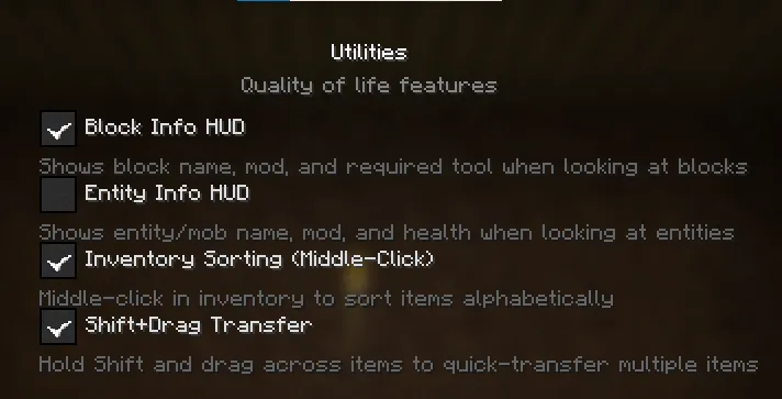 Madxray hacks, Моды, Minecraft