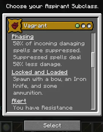 Cleannrooster's Aspirant Origin and Subclasses — скриншот 1 (Моды, Minecraft)