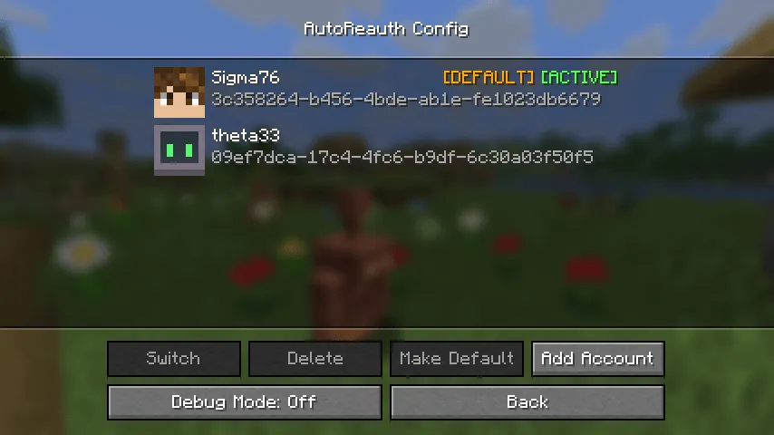 Auto Reauth — скриншот 1 (Моды, Minecraft)