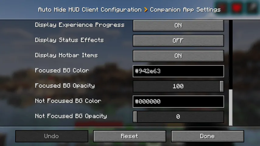 Auto Hide HUD — скриншот 5 (Моды, Minecraft)