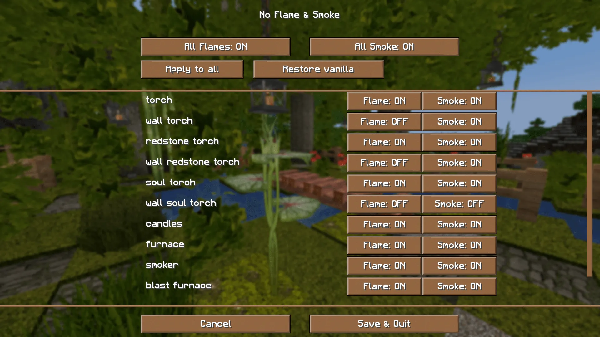 SAH Project "No Flame&Smoke" — скриншот 1 (Моды, Minecraft)