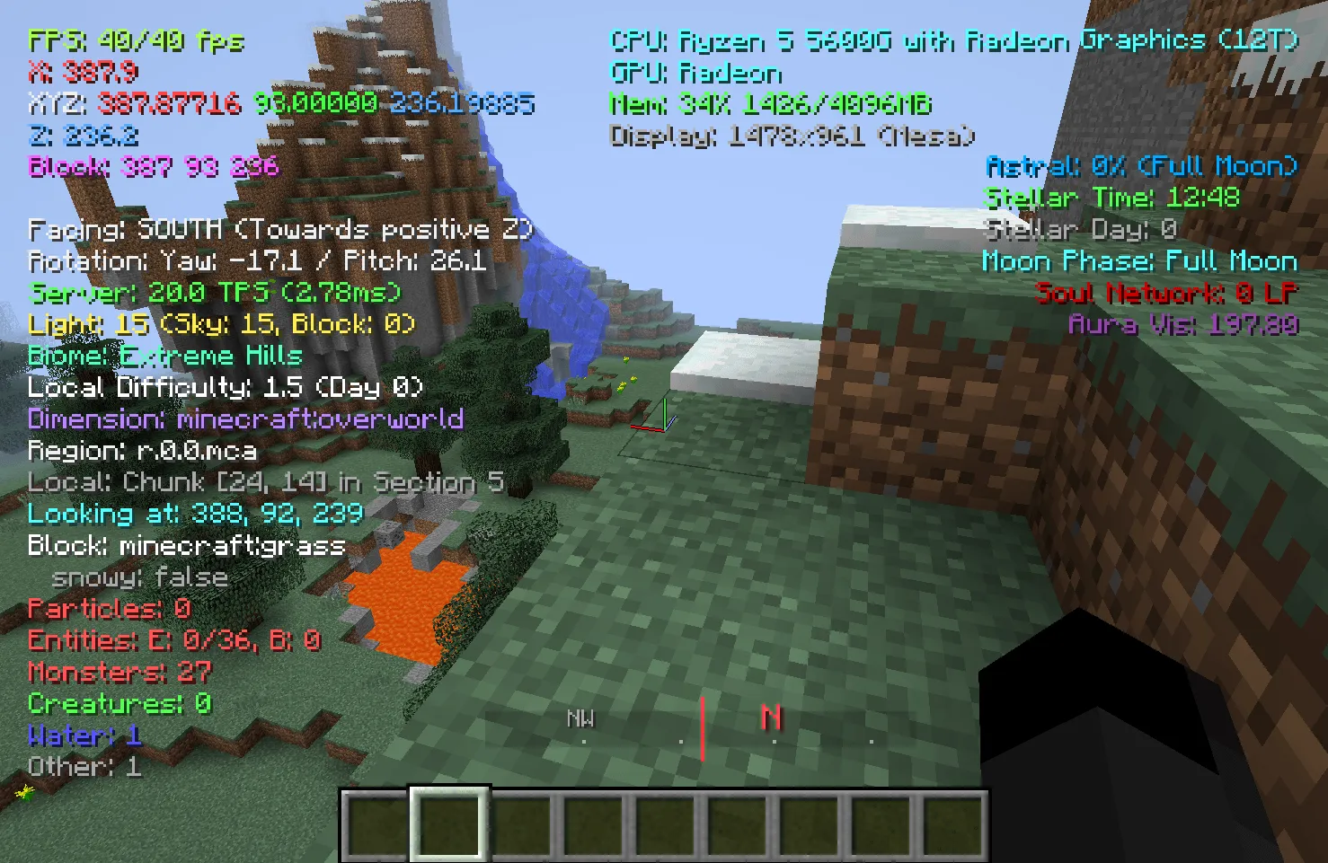 Better F3 Reborn — скриншот 1 (Моды, Minecraft)