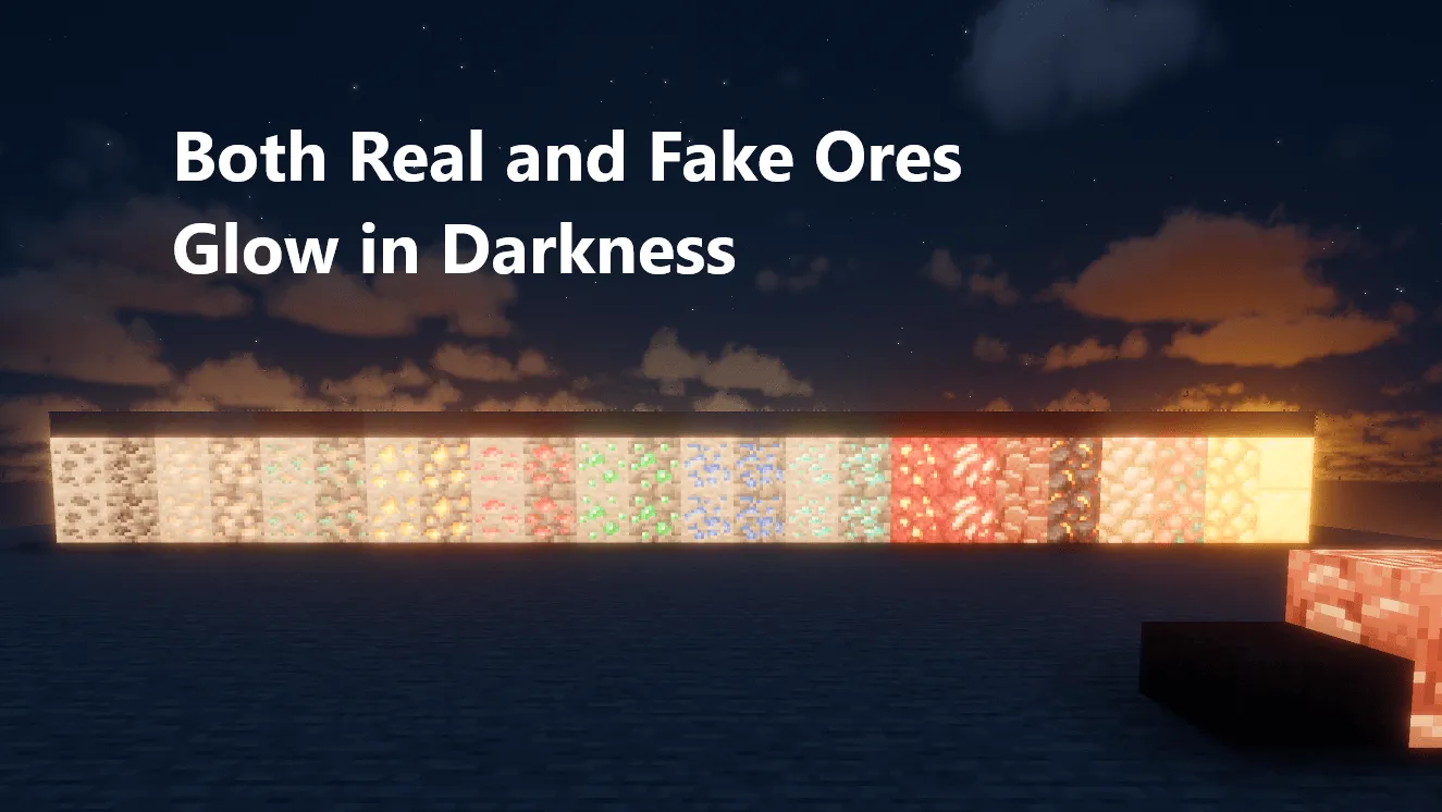 Glowing Fake Ores — скриншот 1 (Текстуры, Minecraft)