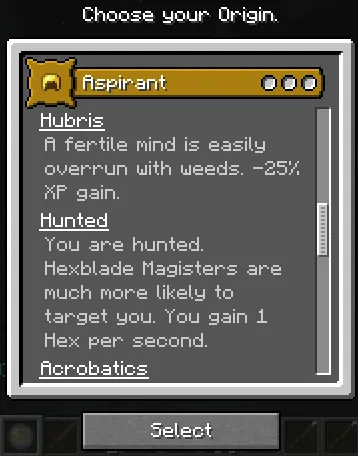 Cleannrooster's Aspirant Origin and Subclasses — скриншот 4 (Моды, Minecraft)