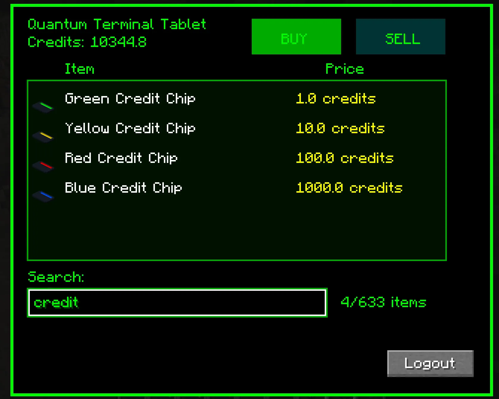 Quantum Block Bazaar Galactic Market Trade Terminal — скриншот 9 (Моды, Minecraft)