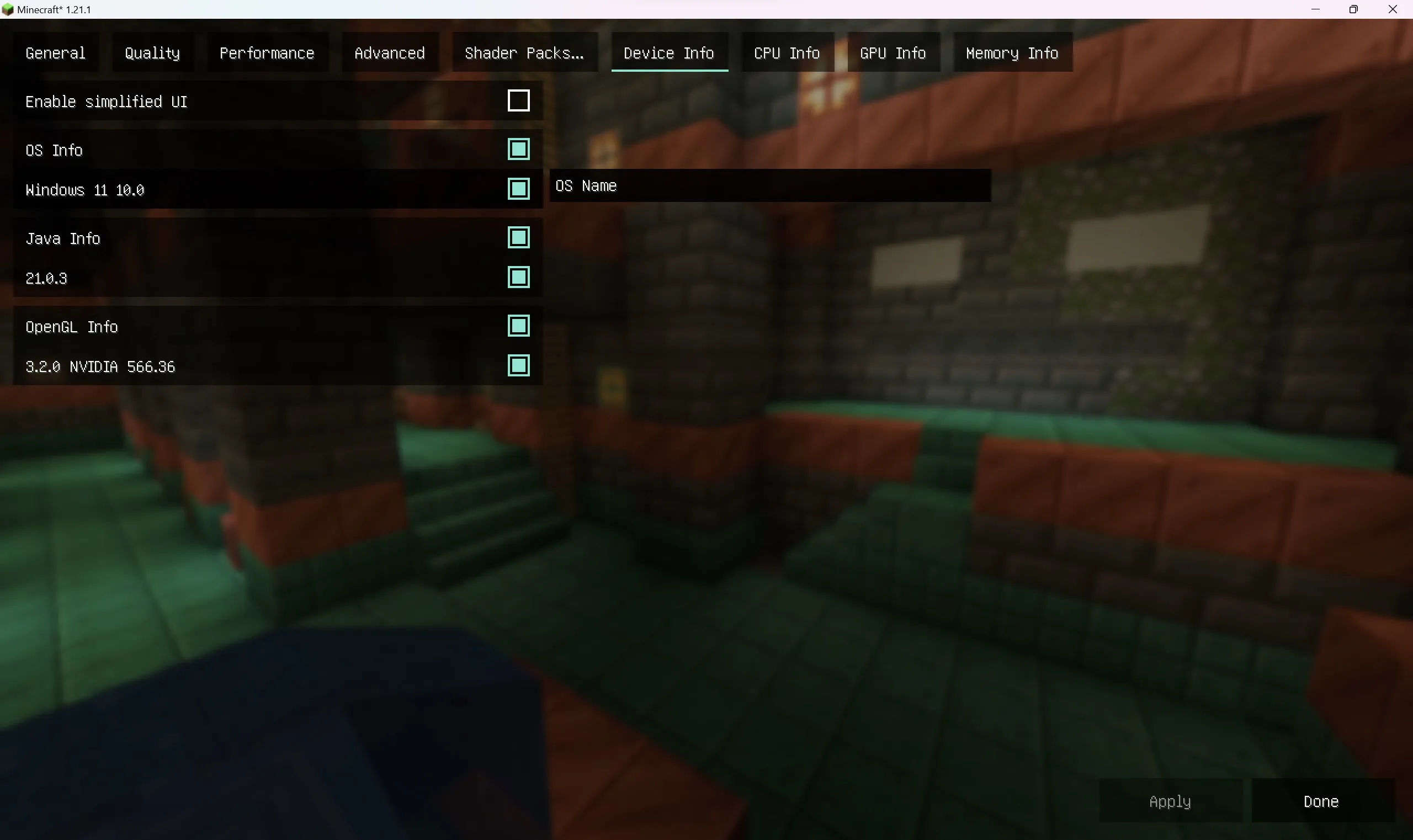 Sodium/Embeddium Device Check, Моды, Minecraft