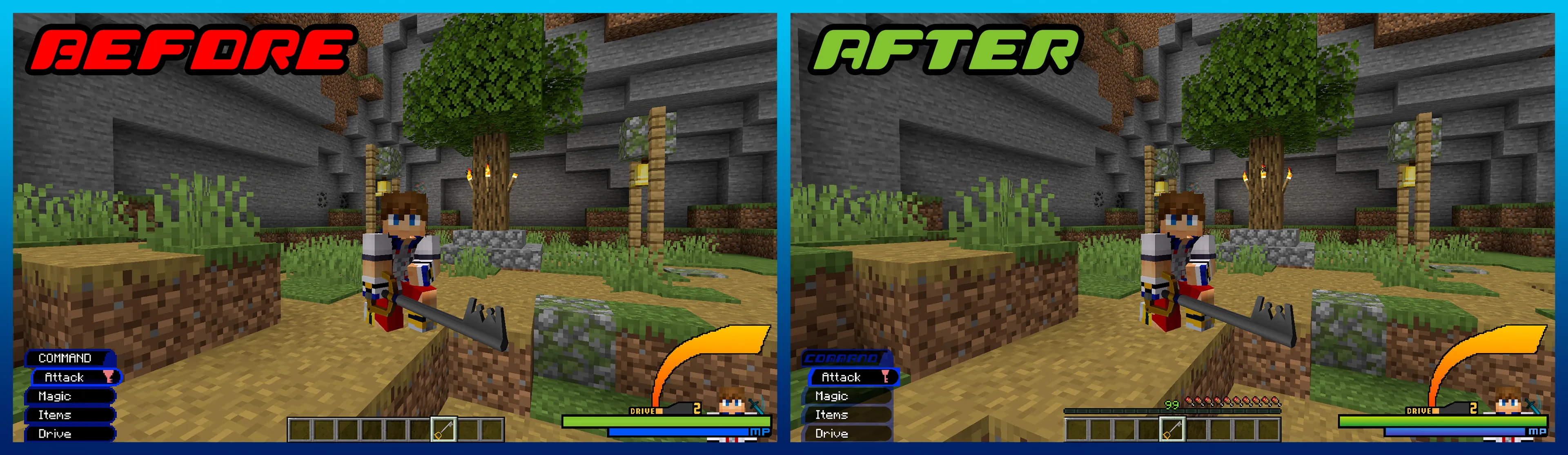 Kingdom Hearts 1 GUI for Kingdom Keys 2 — скриншот 4 (Текстуры, Minecraft)