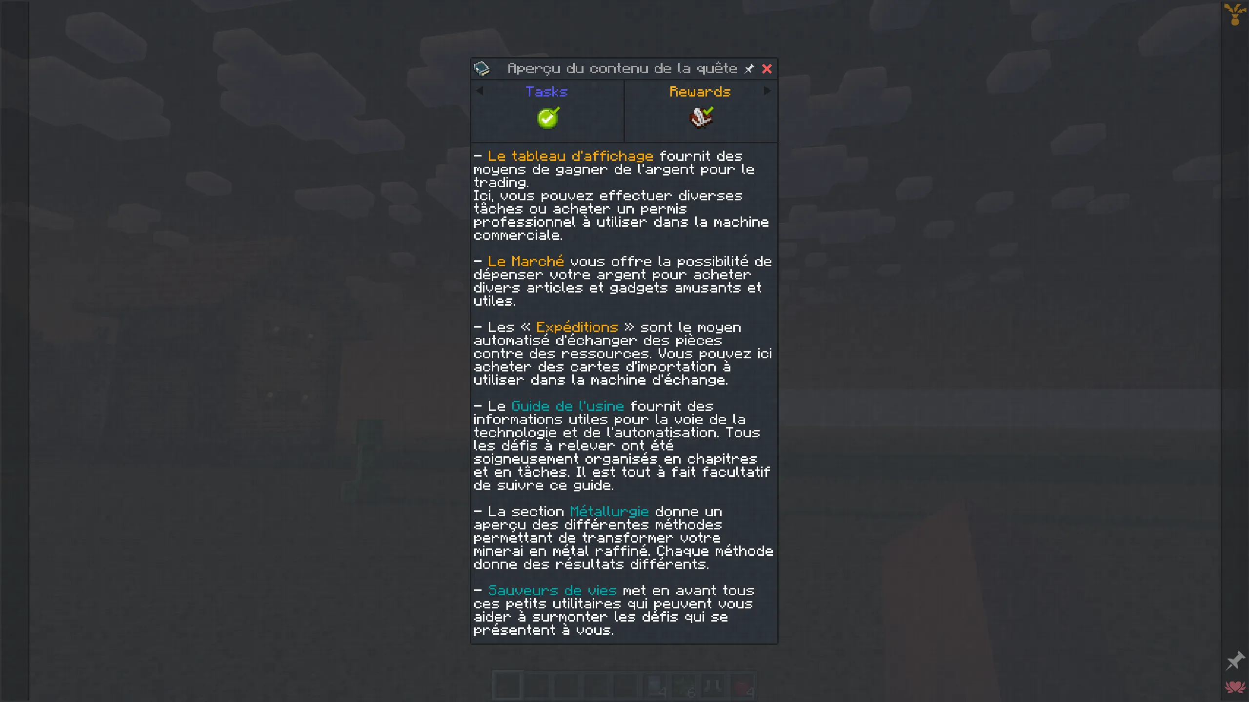 Create: Above and Beyond Quest in French — скриншот 1 (Аддоны, Minecraft)