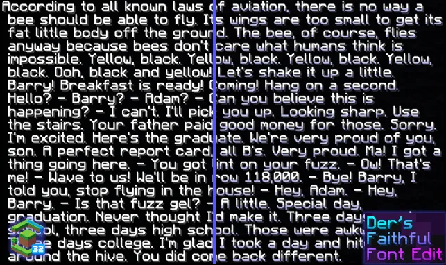 Der's Smooth Shaded Font (Faithful 32x) — скриншот 3 (Текстуры, Minecraft)