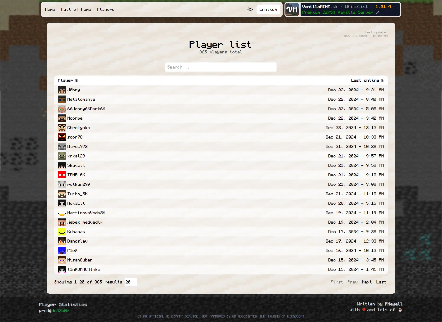 Player statistics — скриншот 3 (Моды, Minecraft)