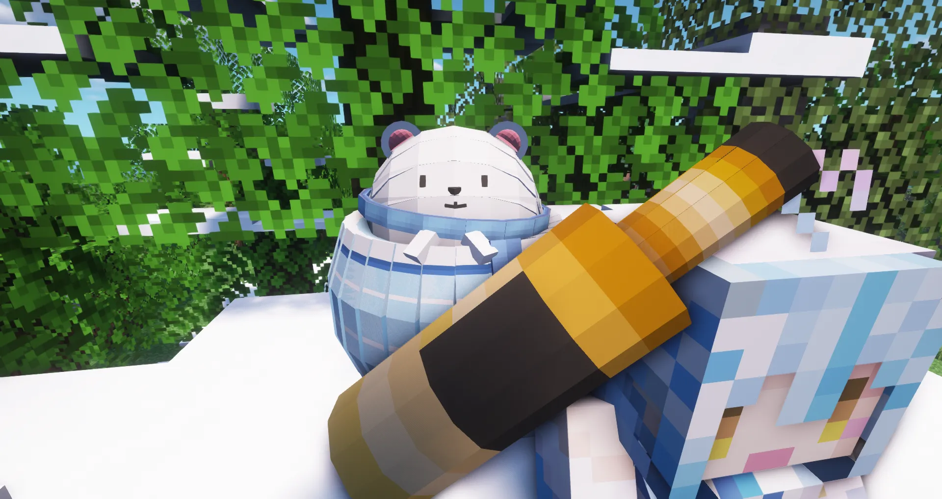 hololive-Daifuku(Snow golem) — скриншот 1 (Текстуры, Minecraft)