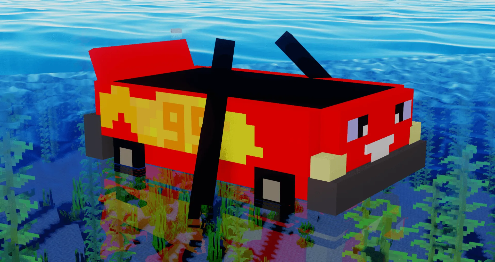 Lightning Mcqueen Boat V2, Текстуры, Minecraft
