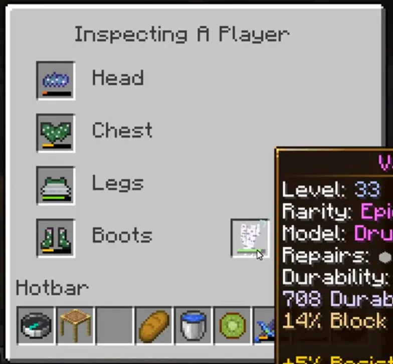 Inspect Player, Моды, Minecraft
