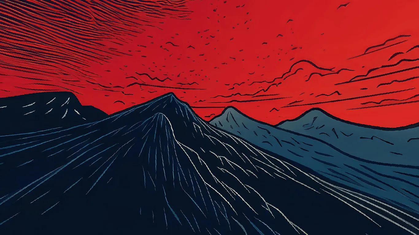 sky sunset moutain minimalist digital — скриншот 6 (Текстуры, Minecraft)