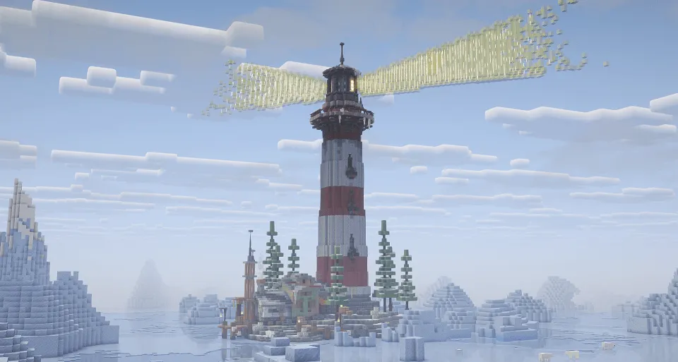 Icy Lighthouse | Simple Starters | Realistic Holiday Survival Base |, Карты, Minecraft