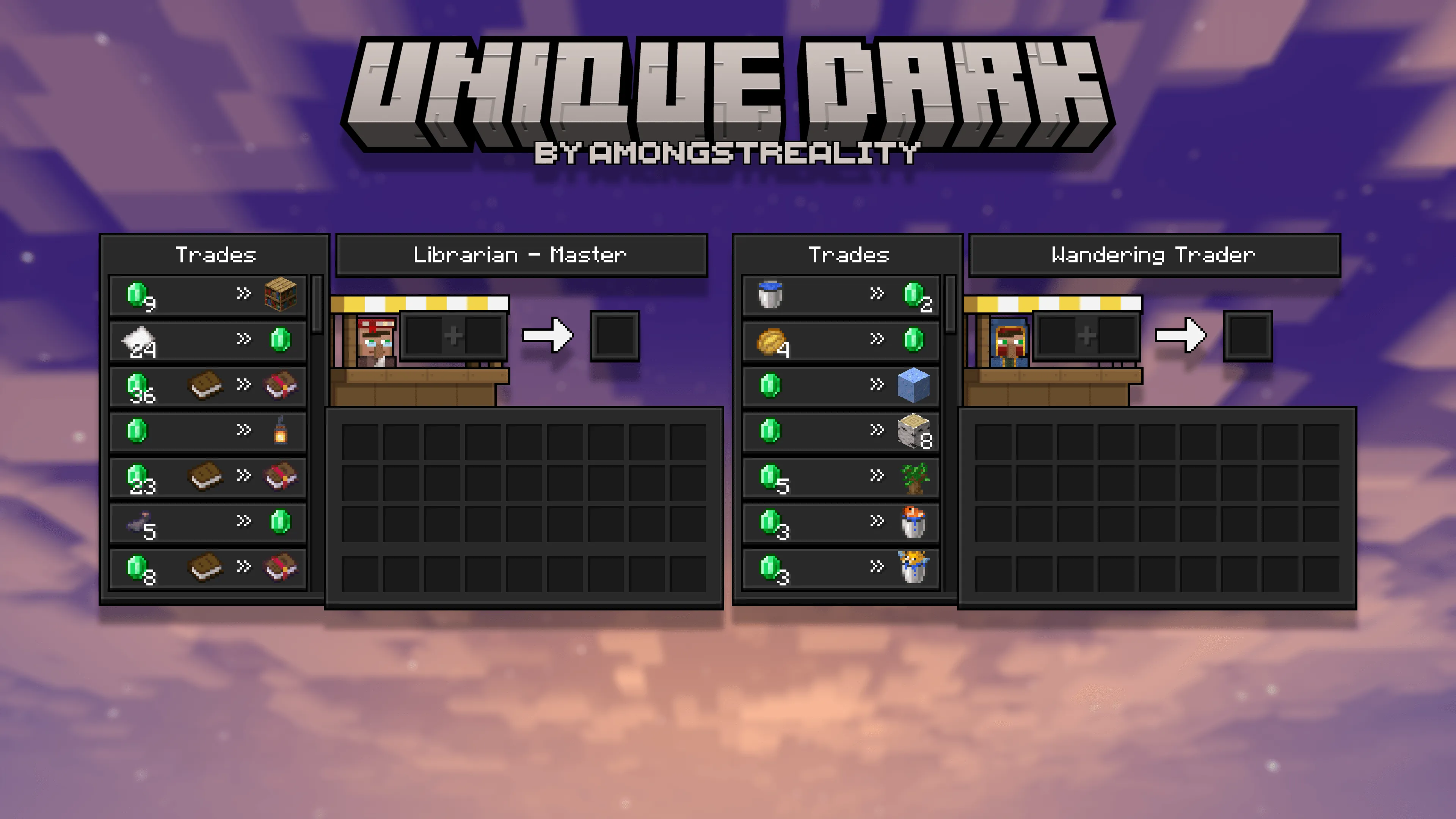 Unique Dark, Текстуры, Minecraft
