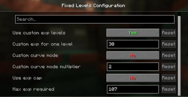 Fixed Levels — скриншот 1 (Моды, Minecraft)
