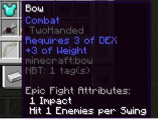 Epic Stats Remastered: Weapon Requirements (Discontinued) — скриншот 2 (Моды, Minecraft)