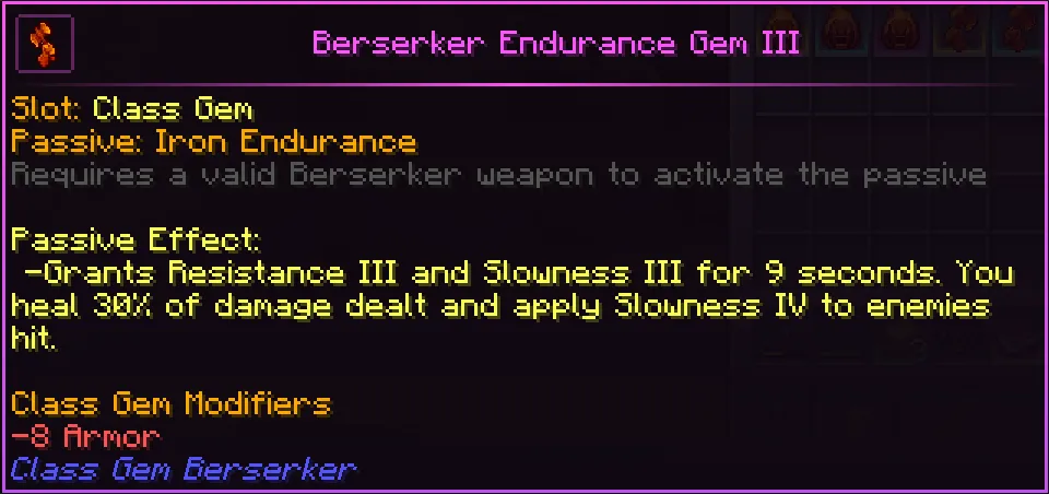 Class Gem: Berserker, Моды, Minecraft